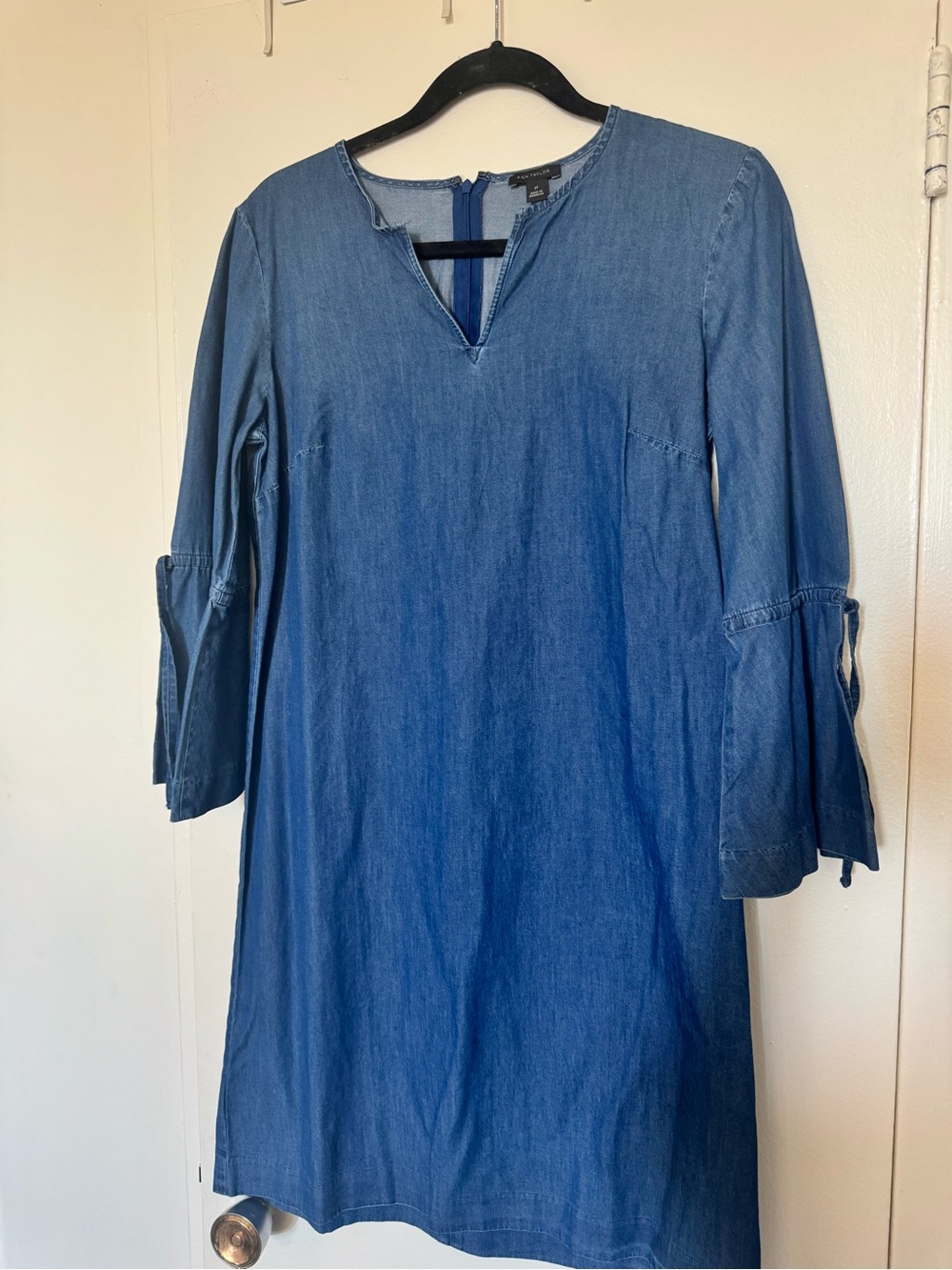 Ann Taylor Denim Chambray Midi Dress - Blue